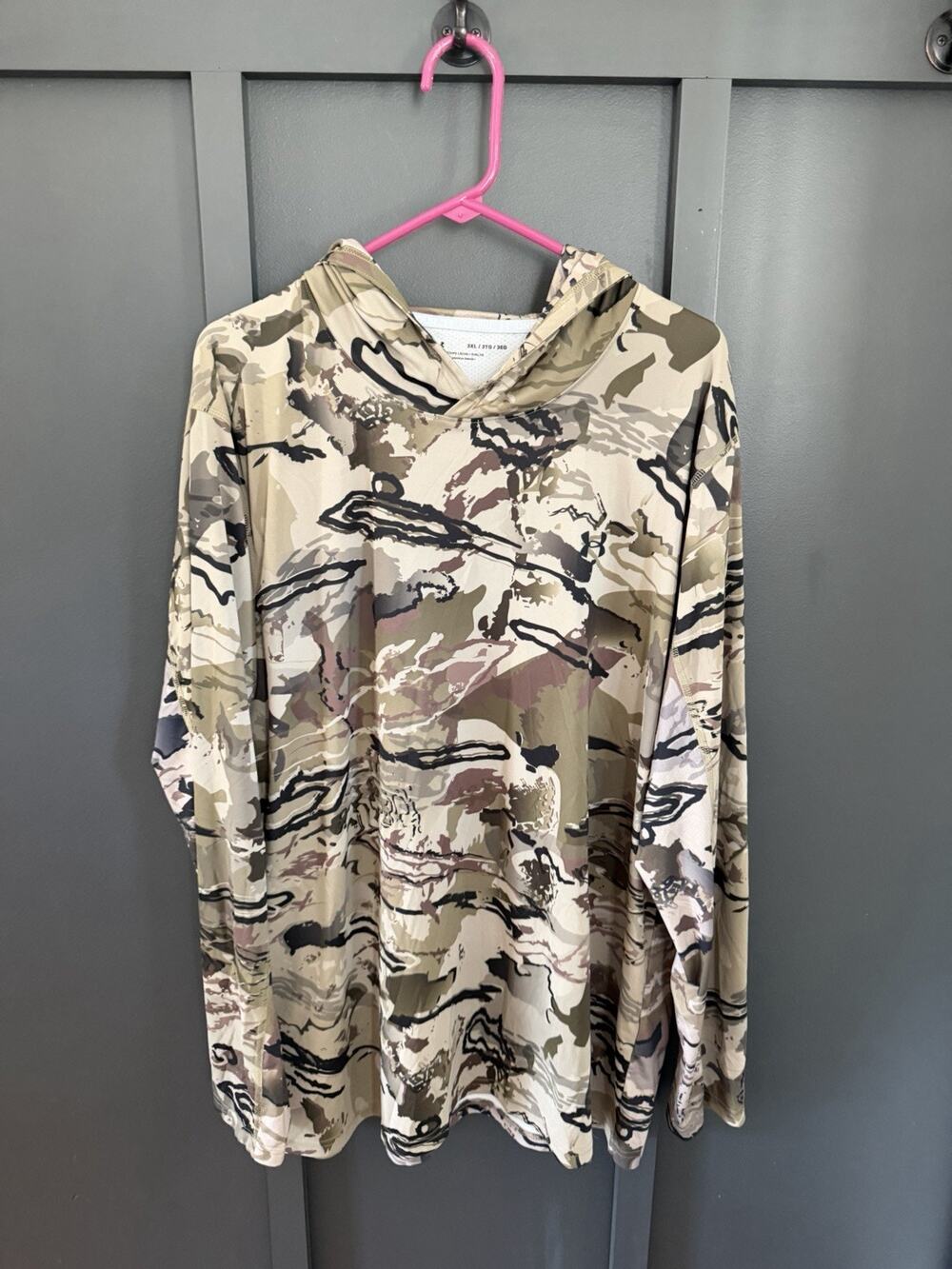 Under Armour Camo ISO-Chill Brush Line Hunting Performance Lghtweight Hoodie 3XL